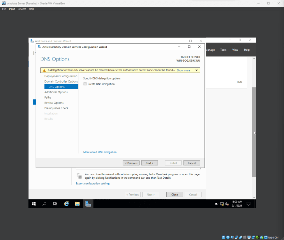 Step 13 - DNS Options