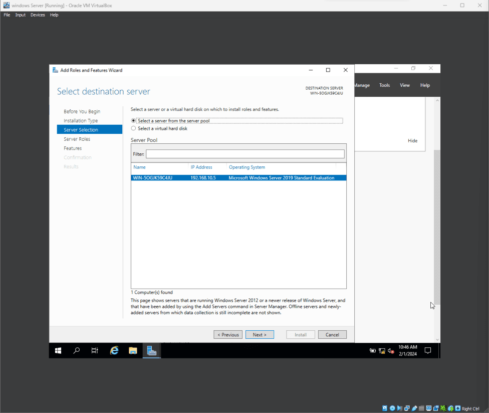 Step 3 - Server Selection